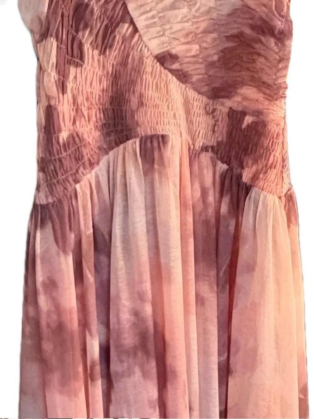 New Free People Tessa Smocked mesh midi dress